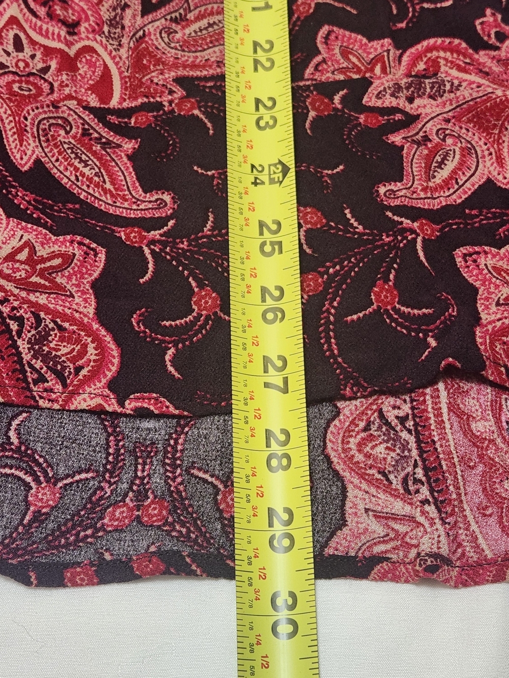 💐NWT Free People At The Shore Skirt Sz 0 Handkerchief Sharkbite Hem Red Paisley - Picture 11 of 16